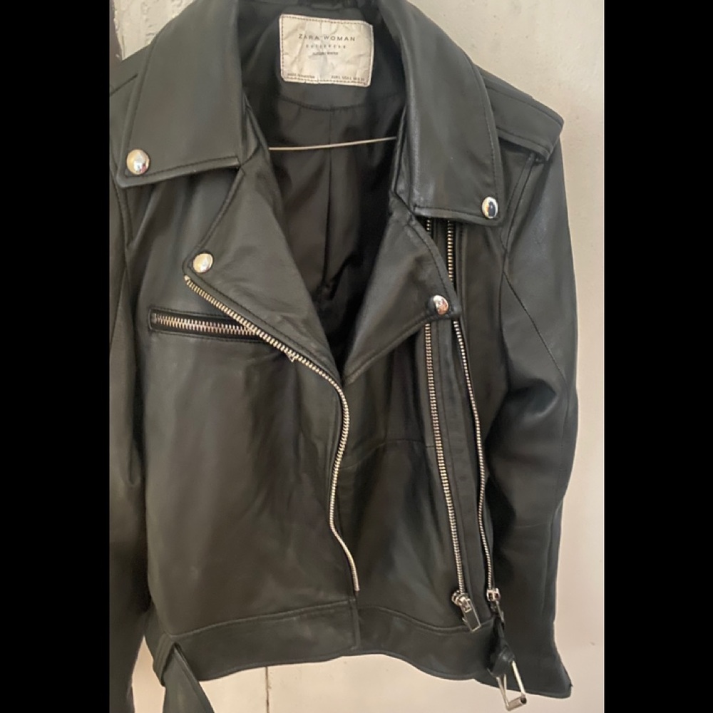 Zara Leather Biker Jacket - image 1